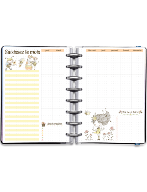 Monthly Log avec mois personnalisable - A5 A4 - Mademoiselle Printemps