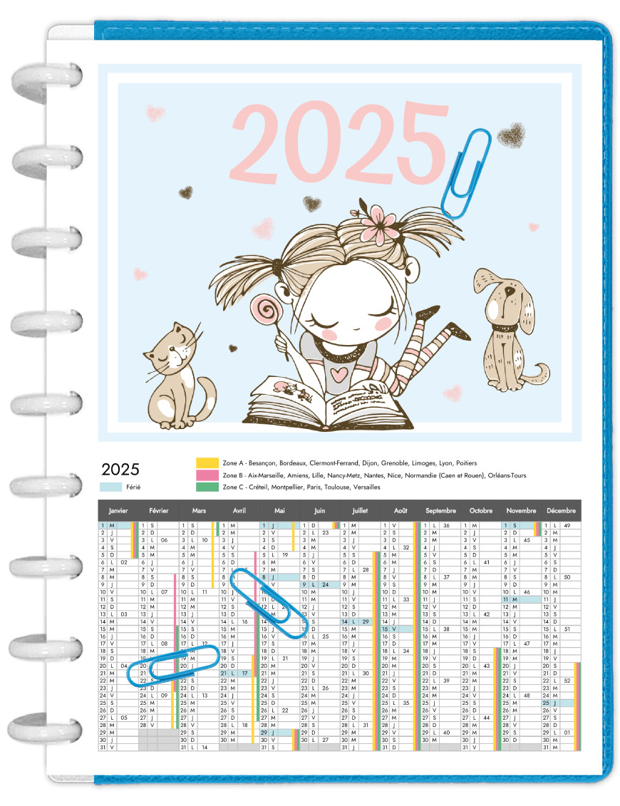 Planning 2025 à imprimer avec vacances scolaires - Happy Planner Classic - Mademoiselle Lecture Planning 2025 à imprimer avec vacances scolaires - Happy Planner Classic - Mademoiselle Lecture