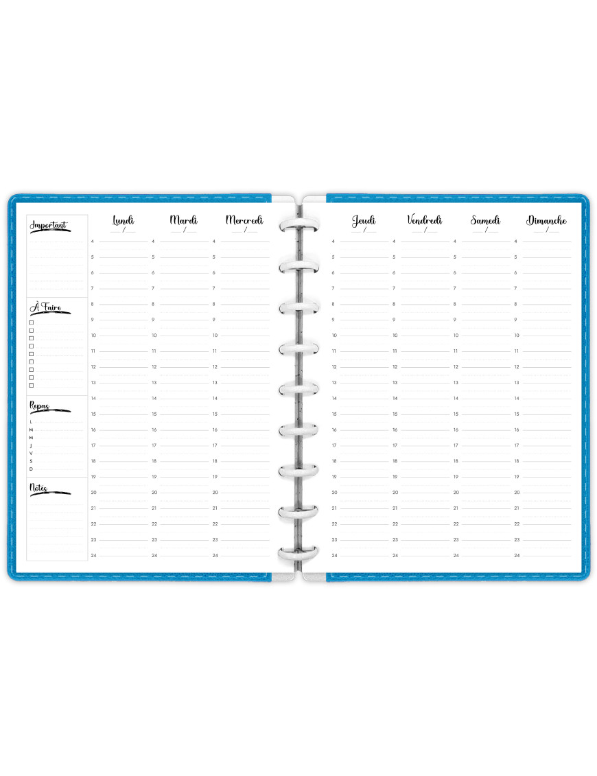 Planning hebdomadaire Happy Planner Classic à imprimer -  - SP004-Lettering-Classic-Noir