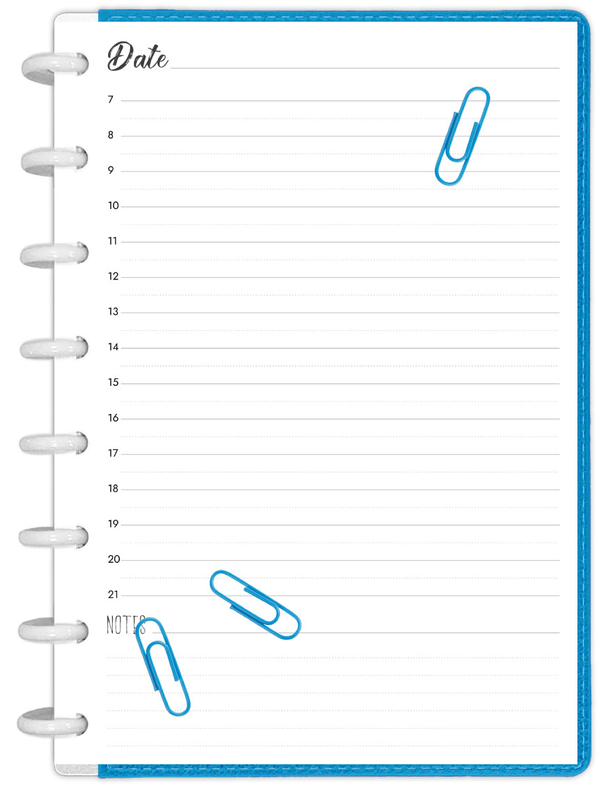 Planning journalier A5 à imprimer - JP001-Artistique-A5-Noir-marge-gauche