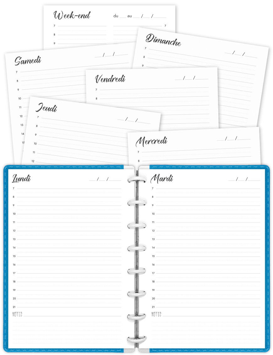 Planning journalier A5 à imprimer - JP002-Artistique-A5-Jour