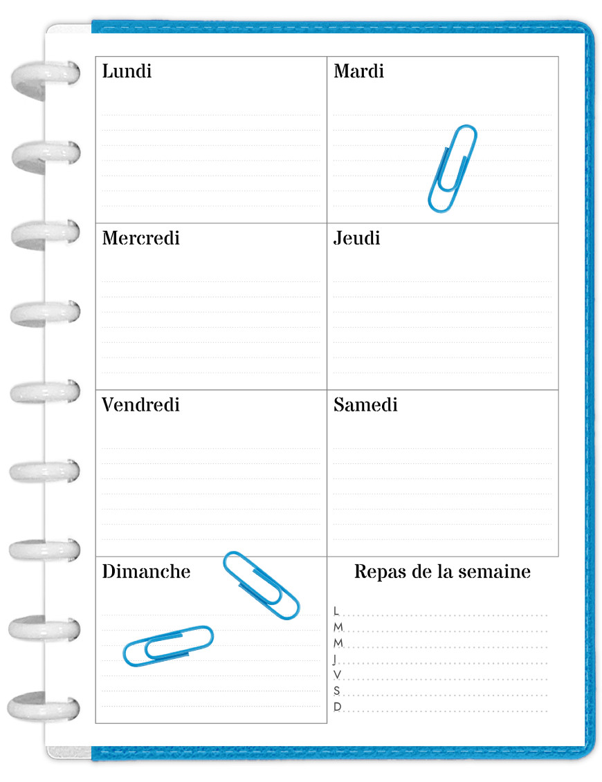 Planning hebdomadaire Happy Planner Classic à imprimer - SP002-Industriel-Classic-Noir-marge-gauche