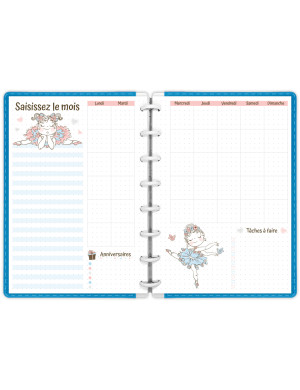 Planning mensuel à imprimer A5 - Mademoiselle Ballerine - MP009