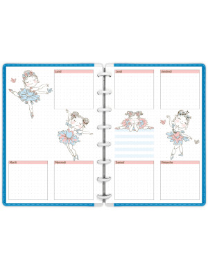 Planning hebdomadaire Mademoiselle Ballerine A5 à imprimer - SP021