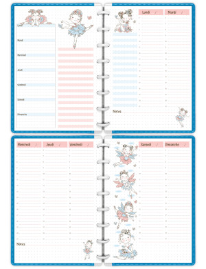 Planning hebdomadaire A5 à imprimer Mademoiselle Ballerine - SP022-v1