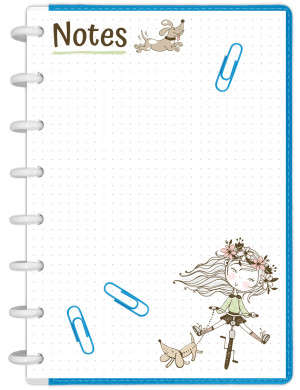 Notes Bullet journal Mademoiselle Chien A5 à imprimer - NP006