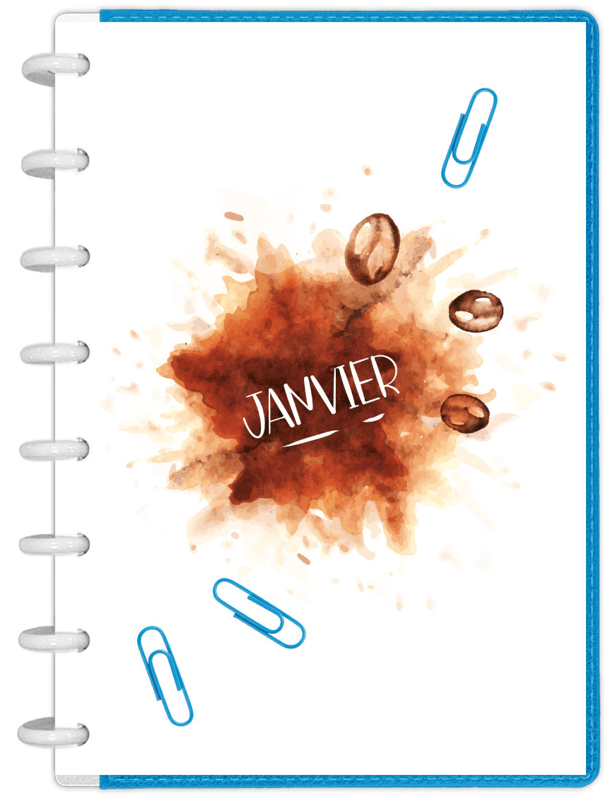 Hello Janvier café - Présentation mois pour Bullet Journal A5 - SE006