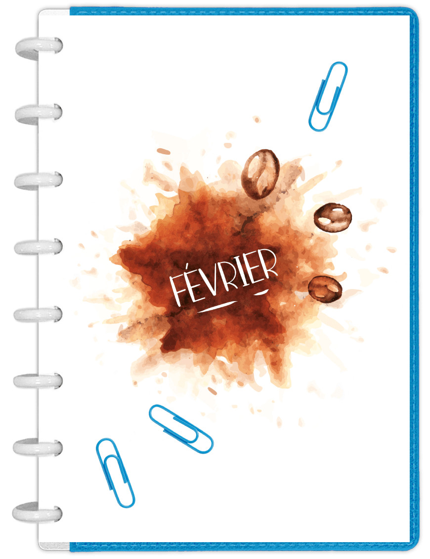 Hello Février café - Présentation mois pour Bullet Journal A5 - SE006