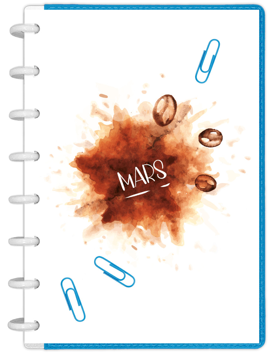 Hello Mars café - Présentation mois pour Bullet Journal A5 - SE006