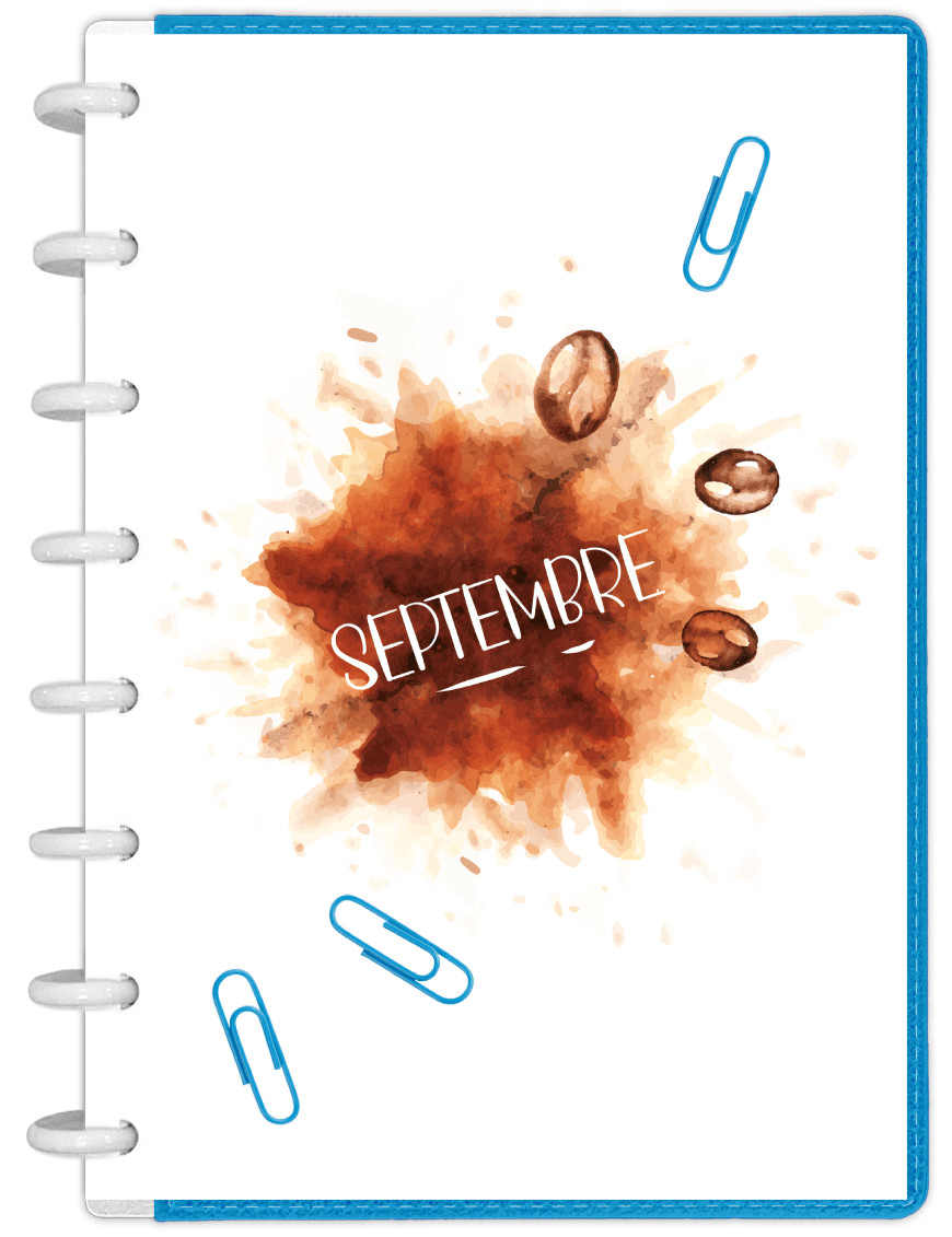 Hello Septembre café - Présentation mois pour Bullet Journal A5 - SE006