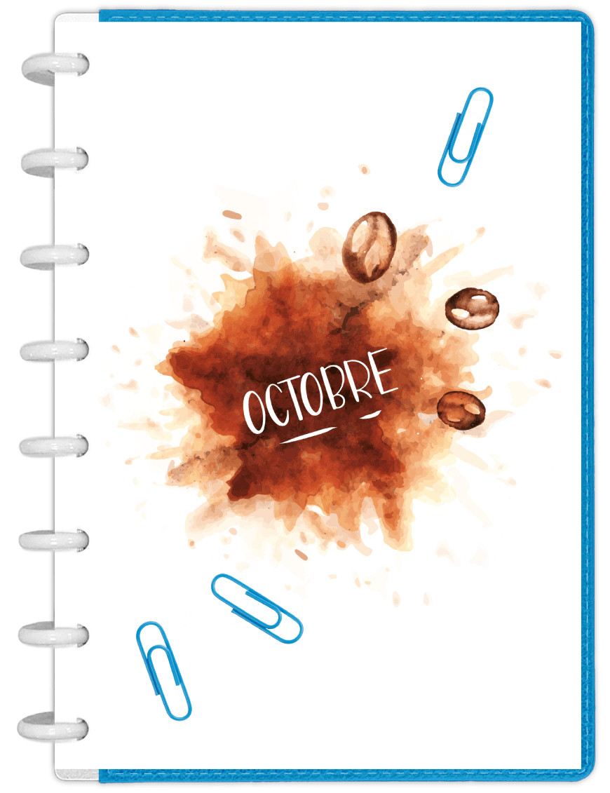 Hello Octobre café - Présentation mois pour Bullet Journal A5 - SE006