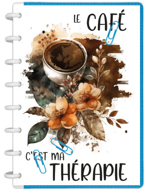 Page de décoration A5 - Café Aquarelle - Le café, c'est ma thérapie - SE008