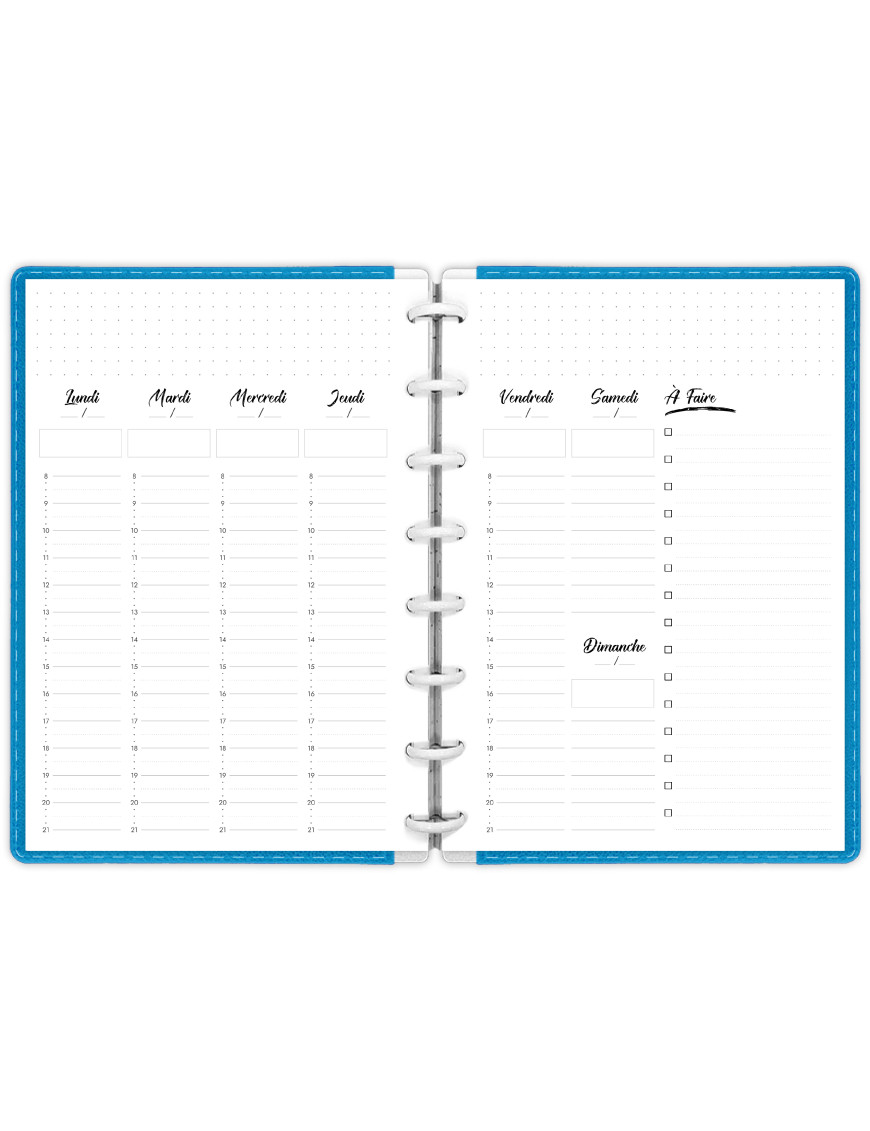 Planning hebdomadaire A5 à imprimer - SP049-Artistique-A5-Noir
