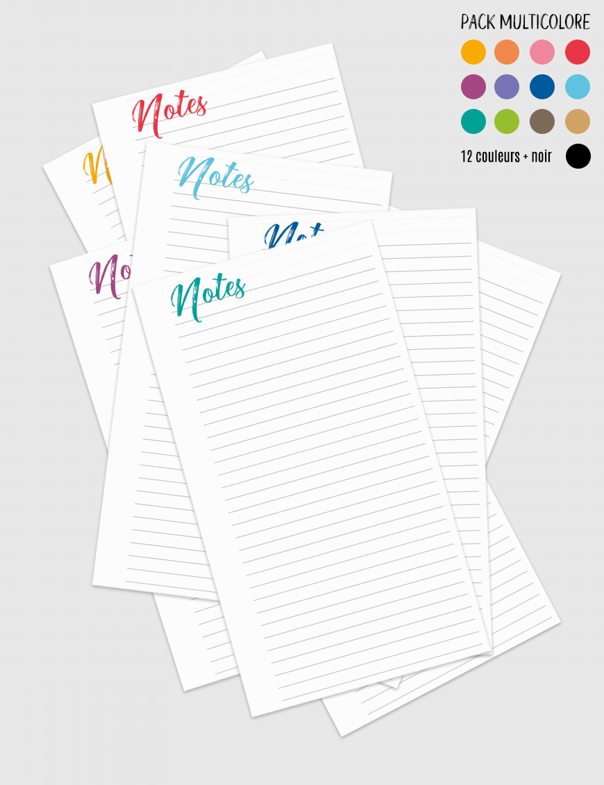 Notes à imprimer nl001p-notes-lignes-artistique-multicolore