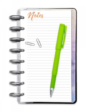 Notes à imprimer nl001p-notes-lignes-artistique-orange