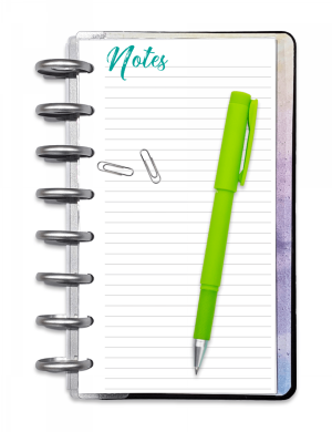 Notes à imprimer nl001p-notes-lignes-artistique-turquoise