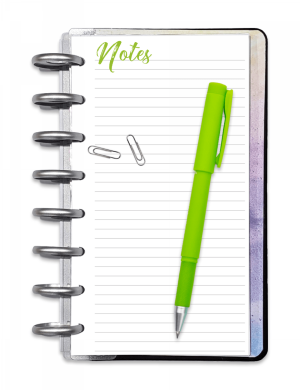Notes à imprimer nl001p-notes-lignes-artistique-vert