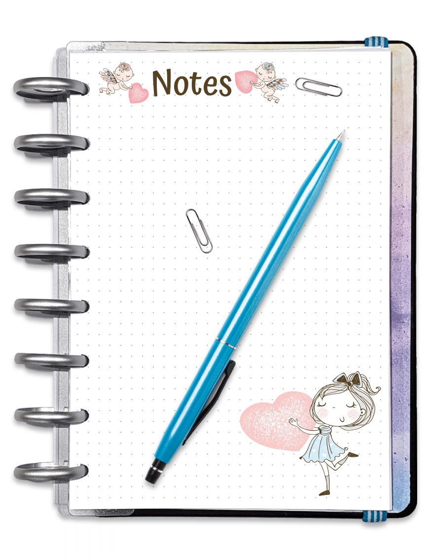 Page de notes à points - Bullet journal - Mademoiselle Amour