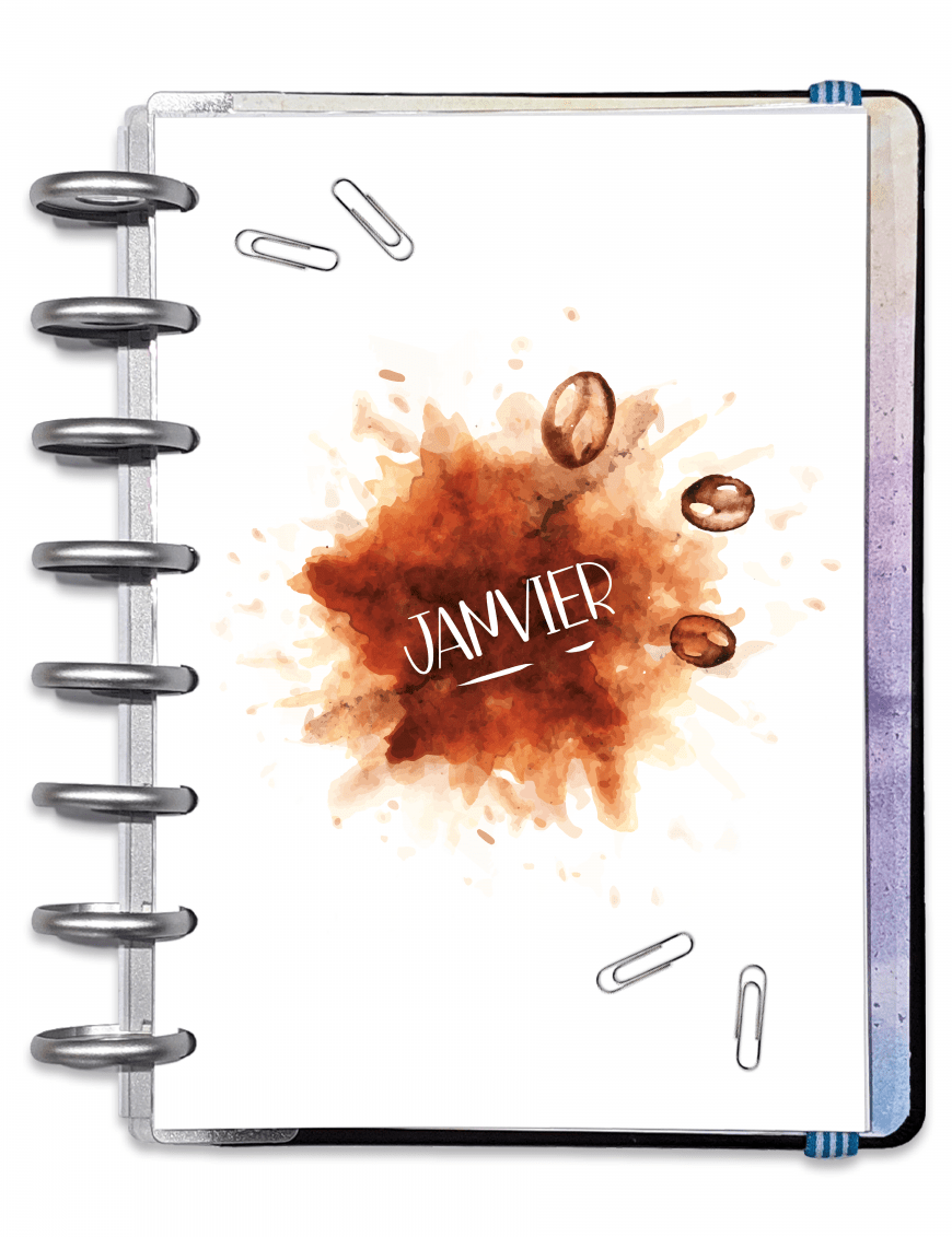 Hello Janvier café - Présentation mois pour Bullet Journal