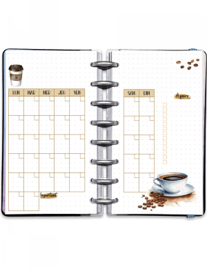 Planning mensuel perpétuel à imprimer - Personal - Café