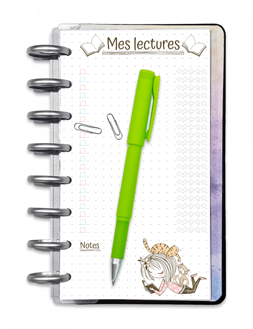 Suivi de lecture avec notes -  carnet de lecture Personal - Mademoiselle