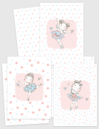 3 pages recto verso - A5 A4 - Mademoiselle Ballerine