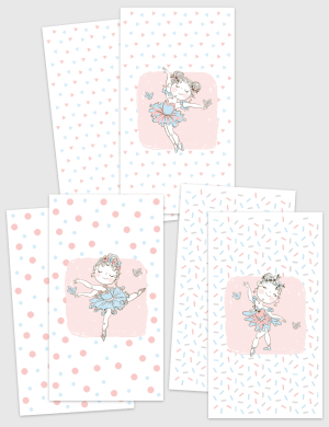 Lot de 3 pages recto verso Personal - Mademoiselle Ballerine
