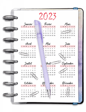 Planning annuel à imprimer ad001-artistique-rouge-2023
