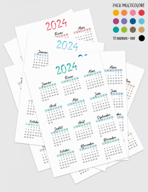 Agenda à imprimer, planning, calendrier, semainier