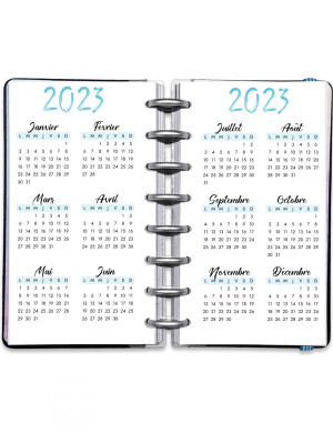Planning annuel à imprimer - Calendrier Annuel Date 2023 Artistique Ciel - AD001p