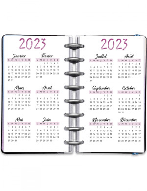 Planning annuel à imprimer - Calendrier Annuel Date 2023 Artistique Mauve - AD001p