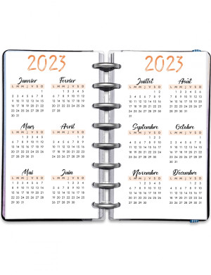 Planning annuel à imprimer - Calendrier Annuel Date 2023 Artistique Orange - AD001p