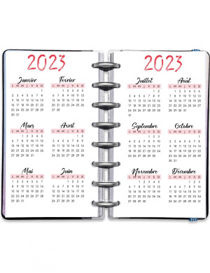 Planning annuel à imprimer - Calendrier Annuel Date 2023 Artistique Rouge - AD001p