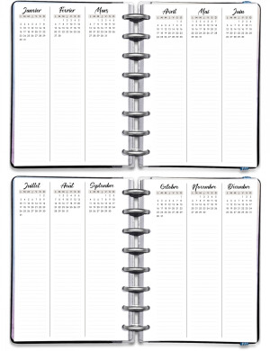Planning annuel à imprimer - Calendrier Annuel Date 4p 2023 Artistique Marron - AD002