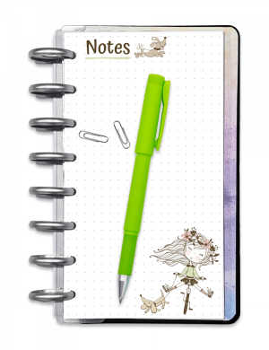 Page de Notes à points pour Bullet journal à imprimer -  filofax Personal - Mademoiselle Chien