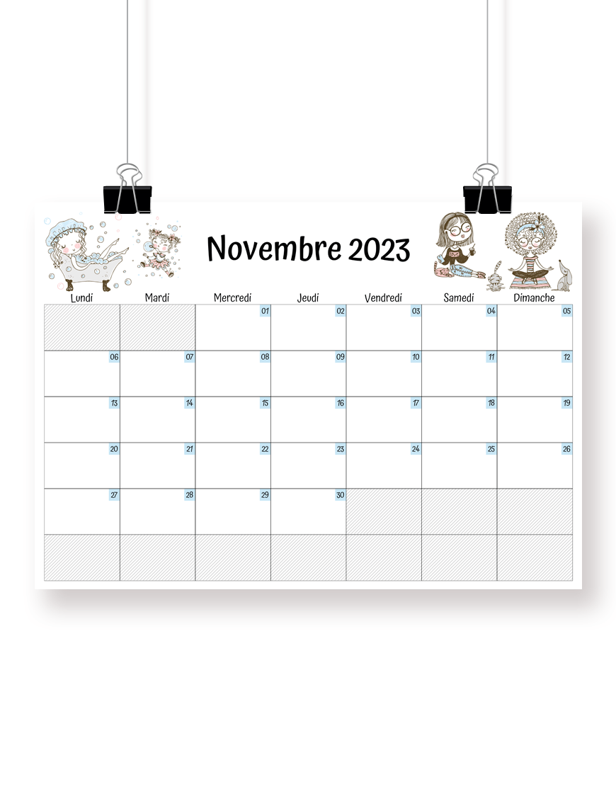 Calendrier Novembre 2023